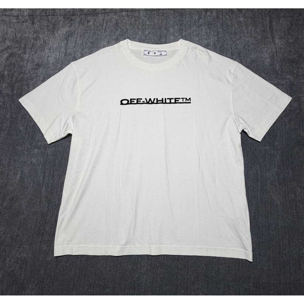 NWT Off-White Underlined Logo T-Shirt Men's XL White Short Sleeve 100% Cotton